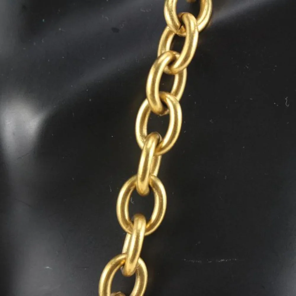 Chanel 95p 24k Gold Plated Jumbo CC Logo Clover Chain Necklace 35cc721s